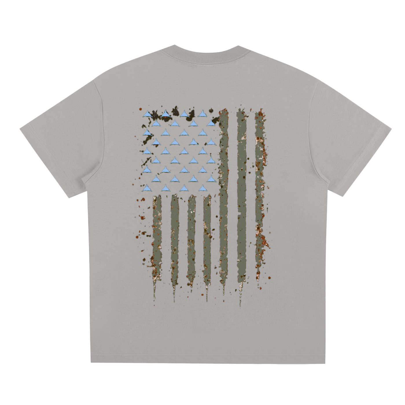 Water Logged Gray American flag