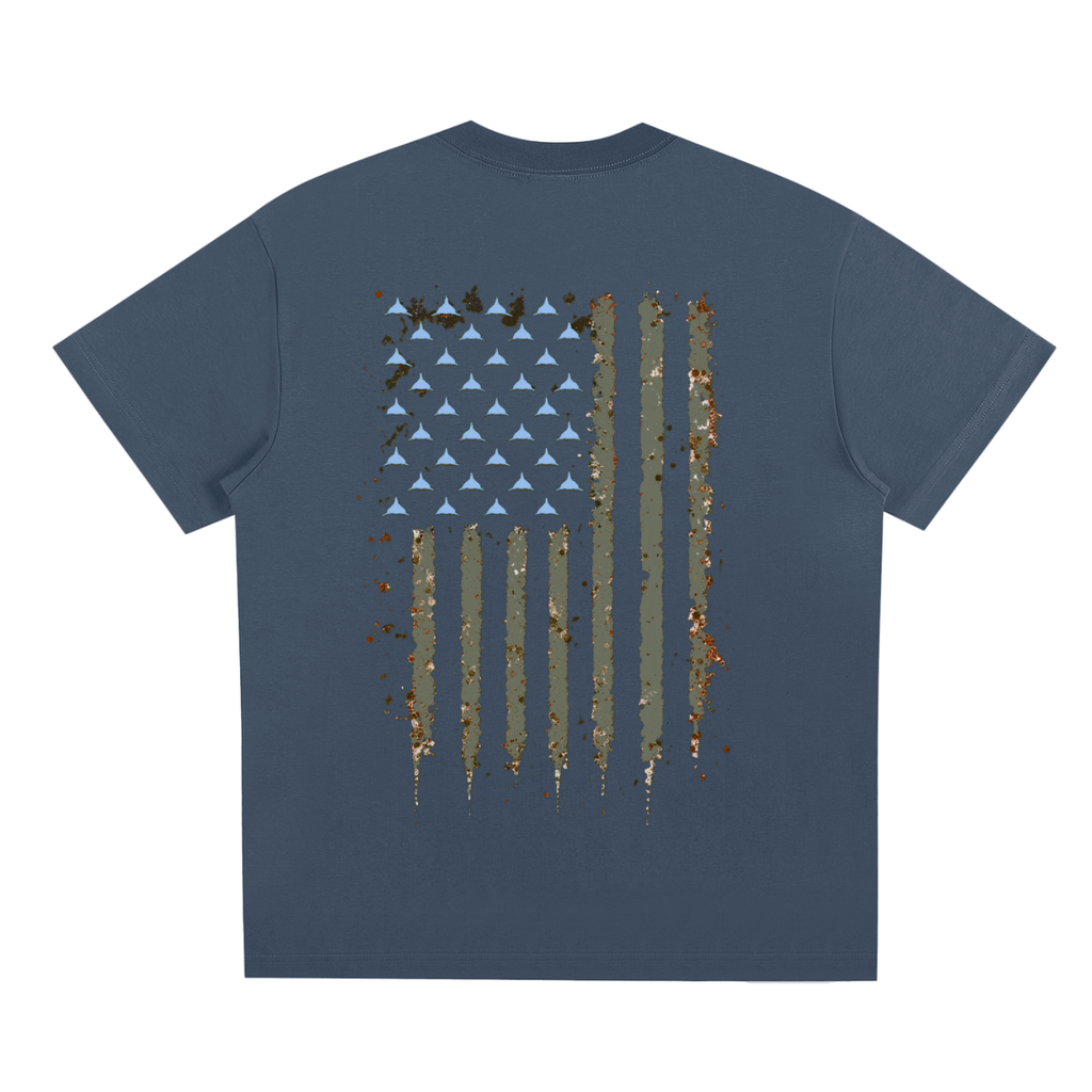Water Logged Gray American flag