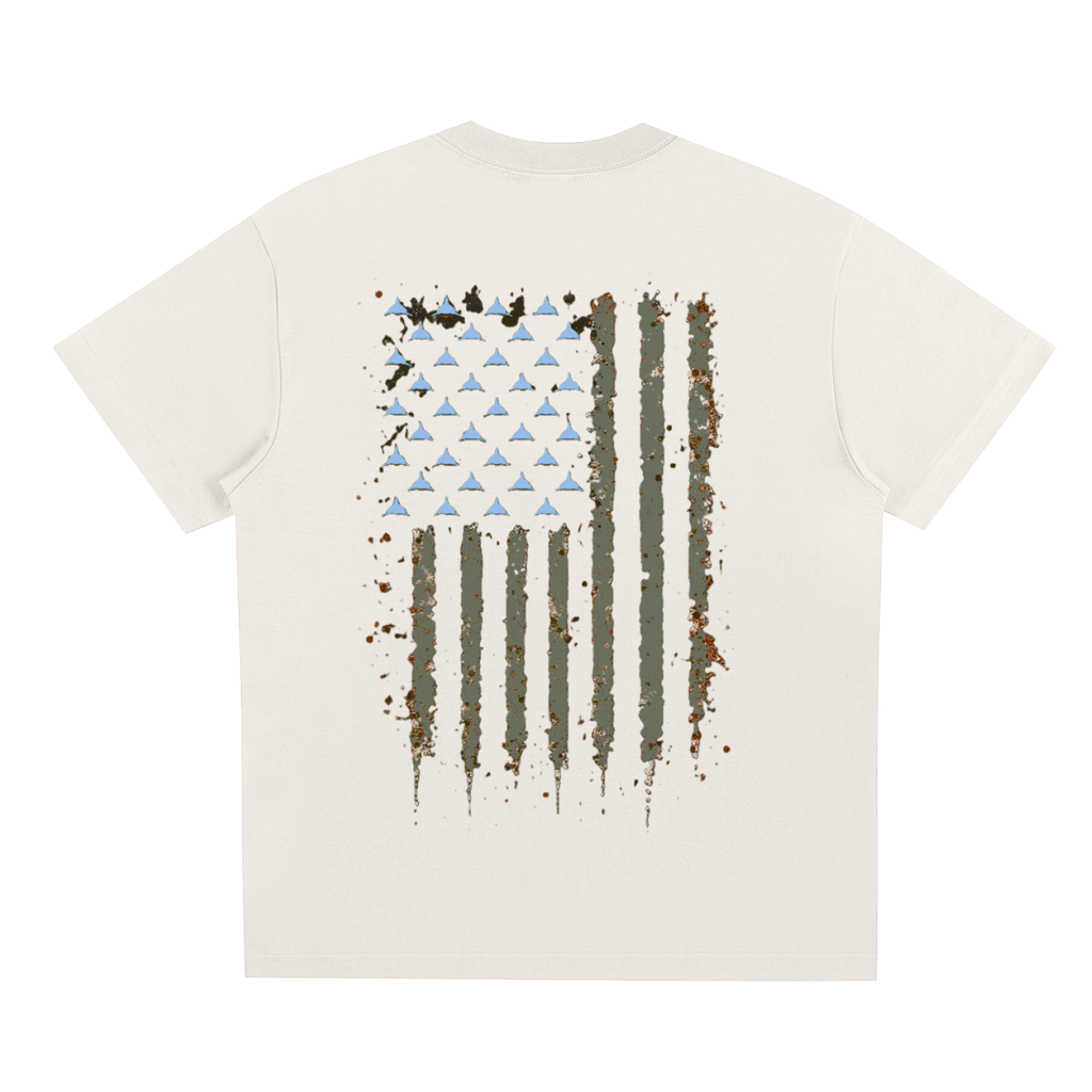Water Logged Gray American flag
