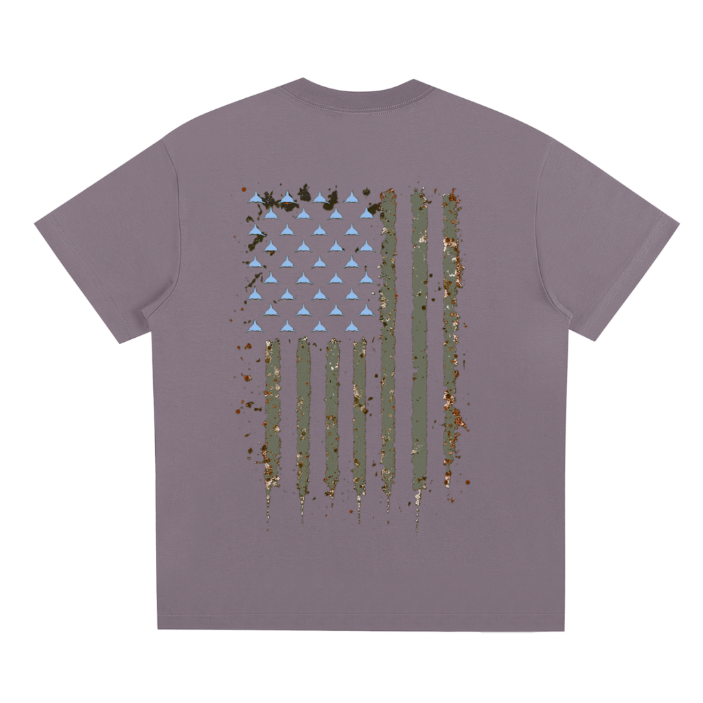 Water Logged Gray American flag