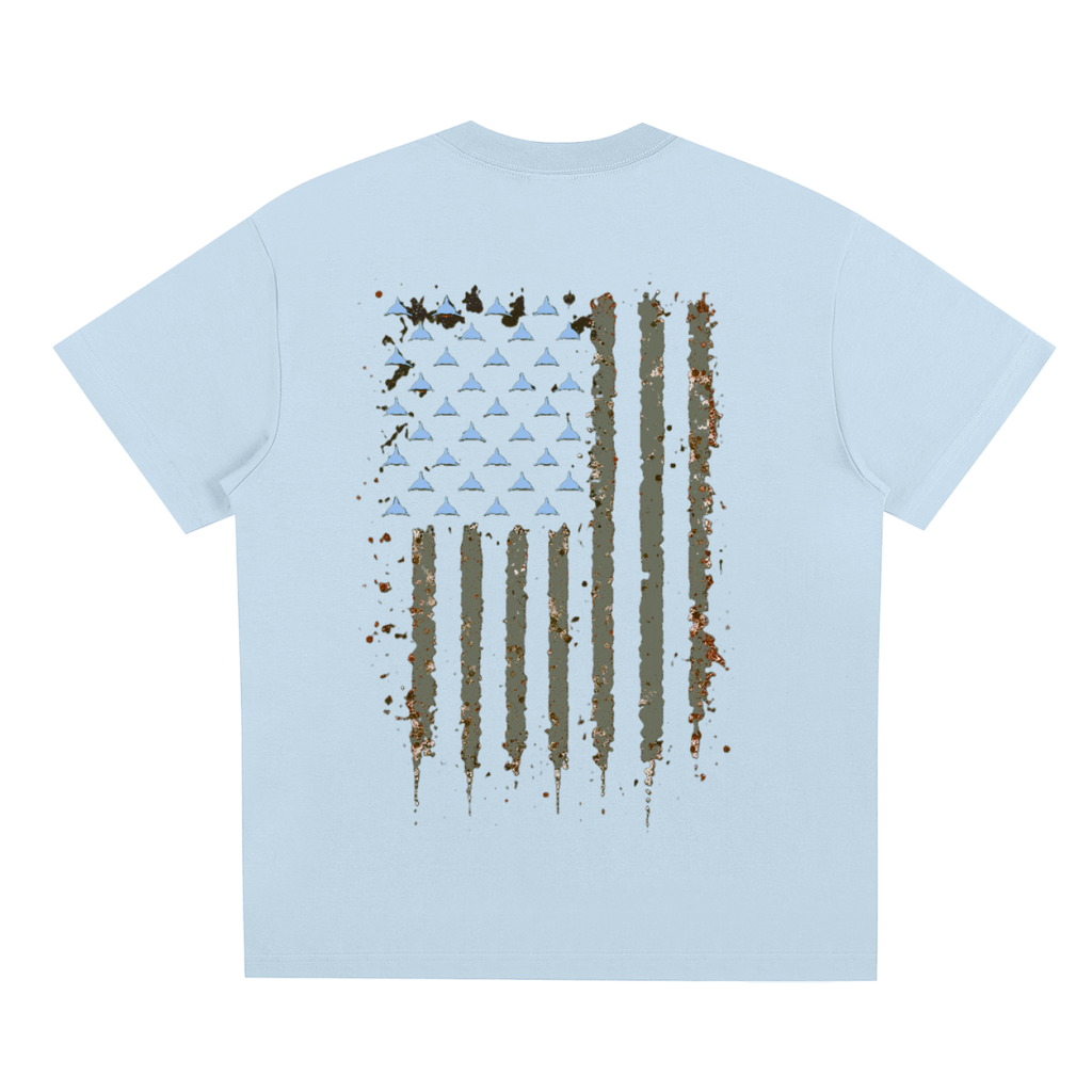 Water Logged Gray American flag
