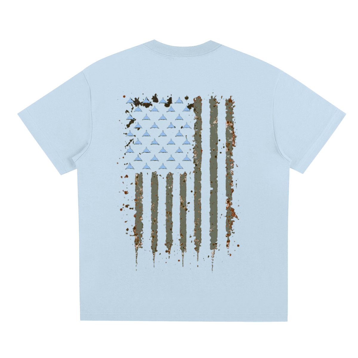 Water Logged Gray American flag