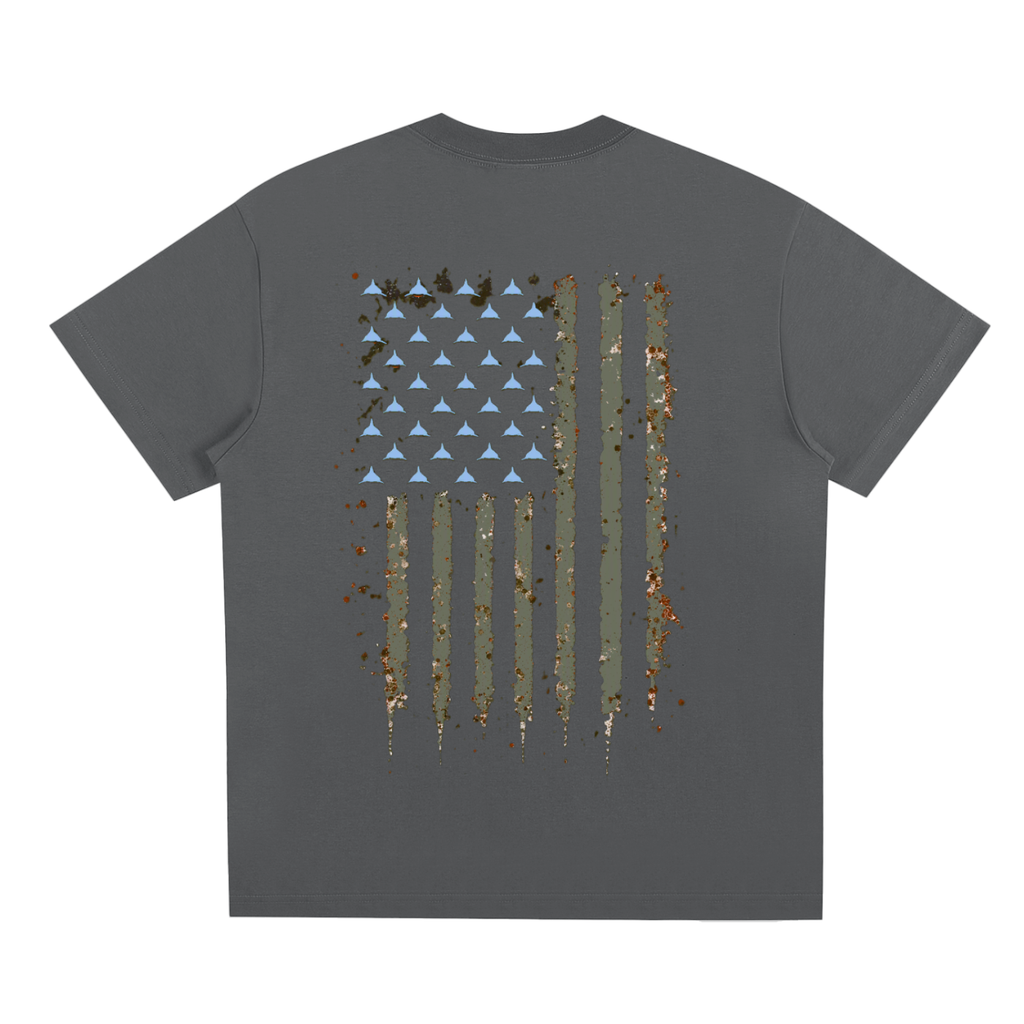 Water Logged Gray American flag