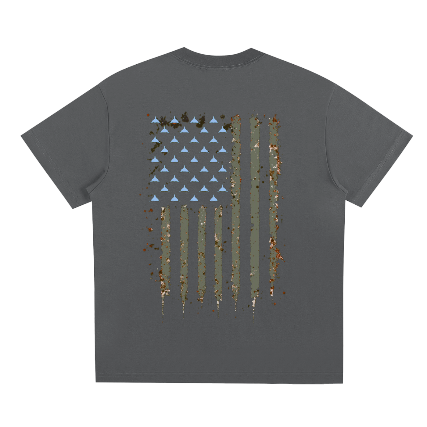 Water Logged Gray American flag
