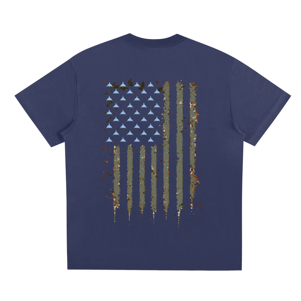 Water Logged Gray American flag