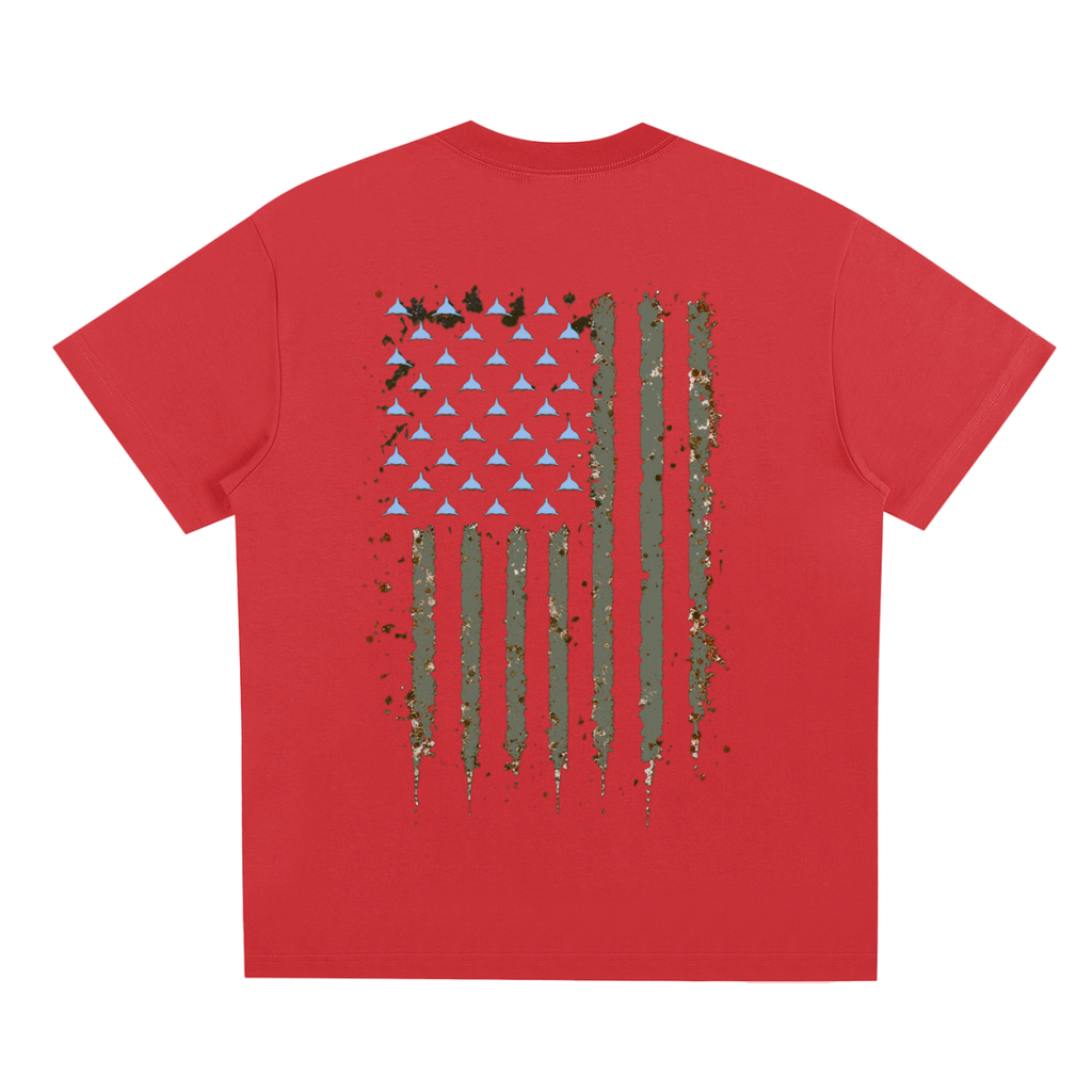 Water Logged Gray American flag