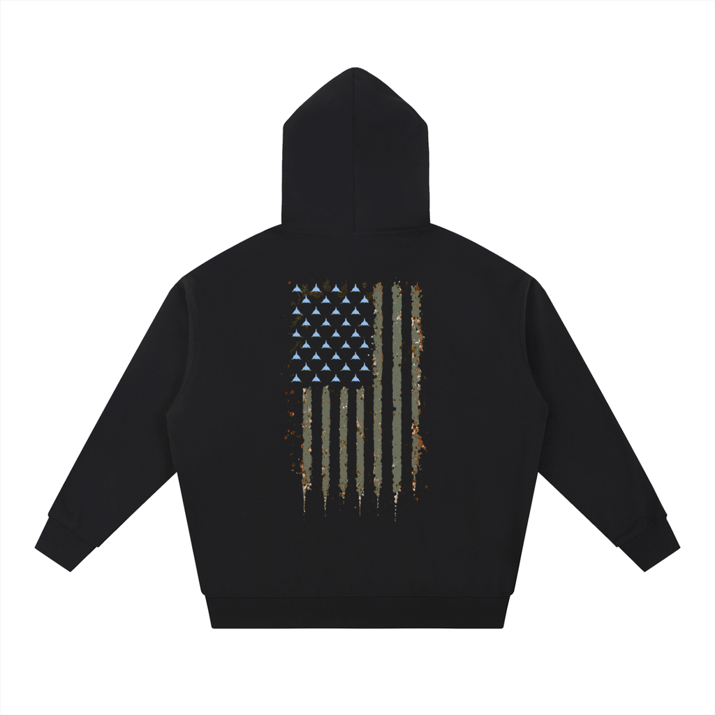Water-Logged american flag Heavyweight Hoodie